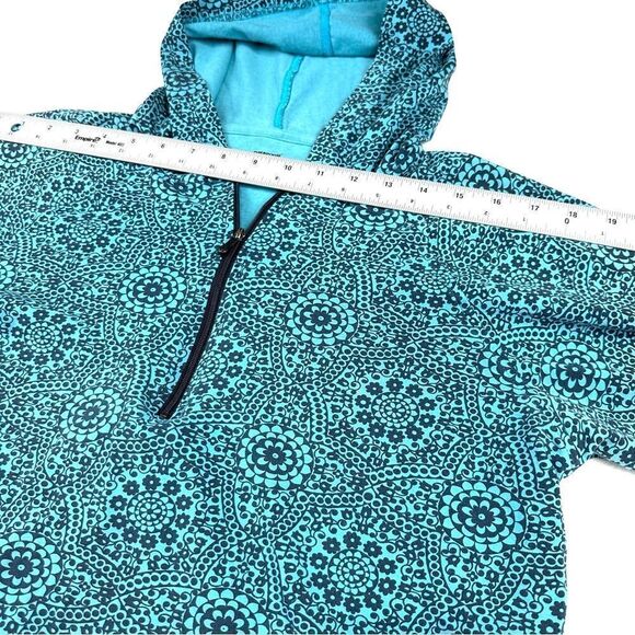 Patagonia Teal Vintage Floral 1/4 Zip‎ Hooded Sweatshirt Women’s M - Picture 11 of 11